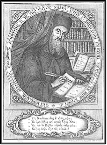 Icon of St Nicodemus in black and white